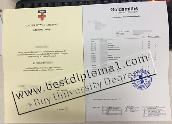 Goldsmiths Colllege degree and transcript