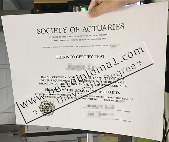 Society of Actuaries certificate duplicate