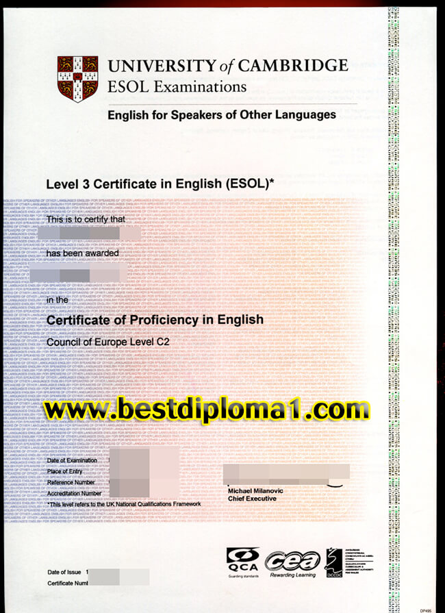 Cambridge CPE Certificate