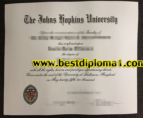 Johns Hopkins University duplicate diploma