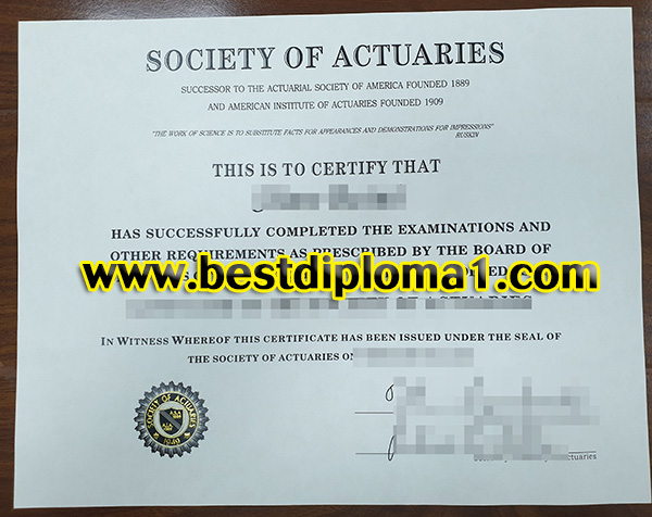  Society of Actuaries diploma