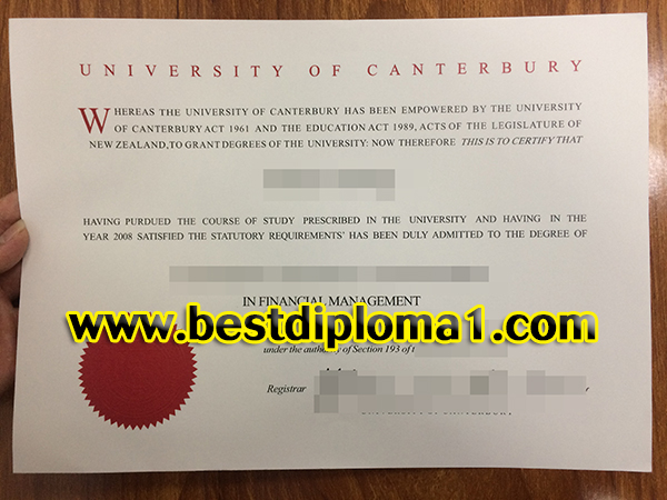  University of Canterbury diploma. 