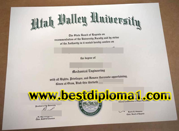 Utah Valley University duplicate diploma