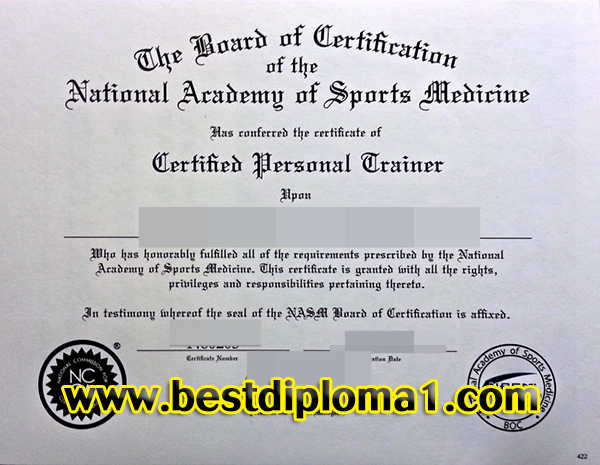 NASM certified personal trainer certificate?