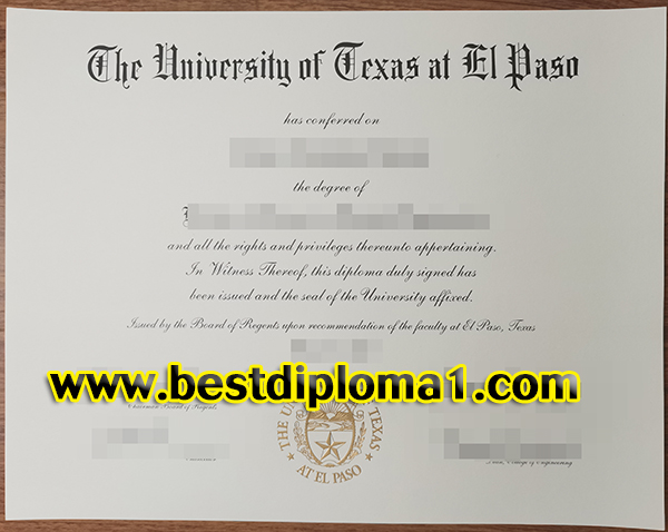  University of Texas at El Paso Diploma