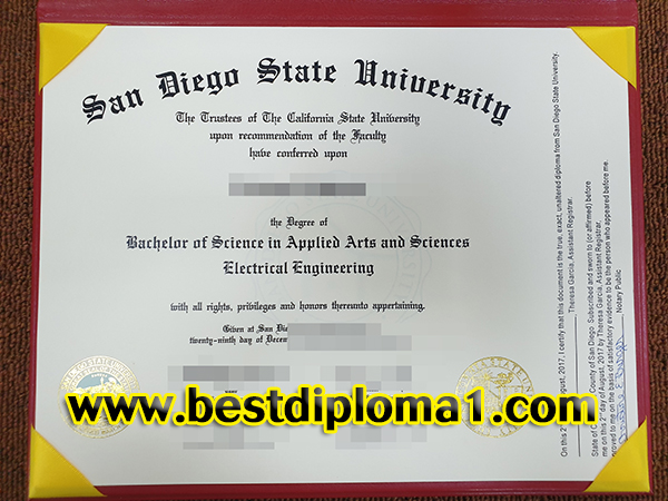 copy San Diego State University Certificate