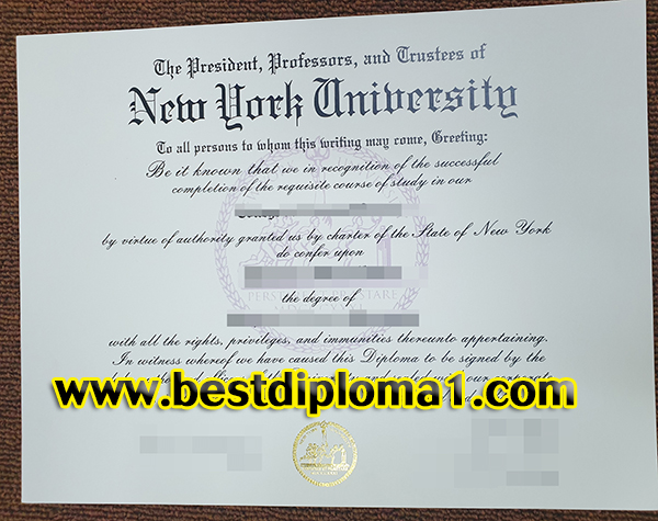 copy New York University diploma