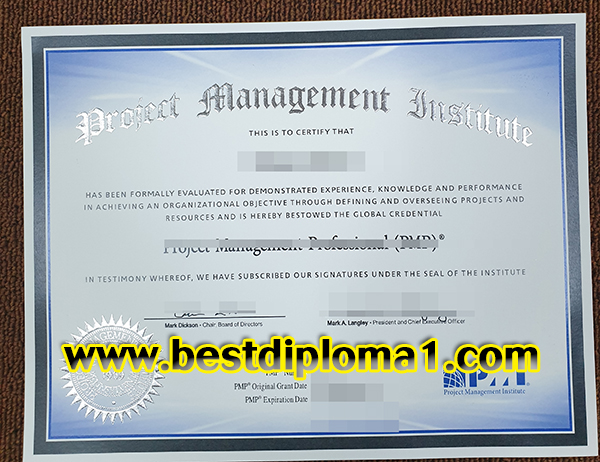 copy Project Management Institute University Diploma,