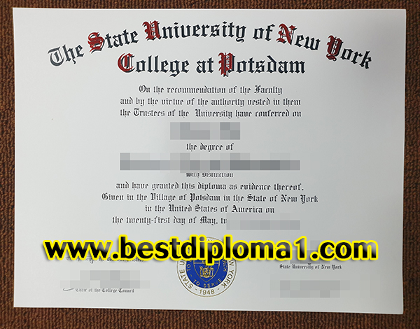 copy State University of New York at Potsdam degree