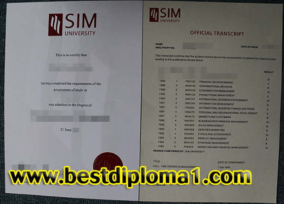 Buying SIM University duplicate degree& academic transcript sample