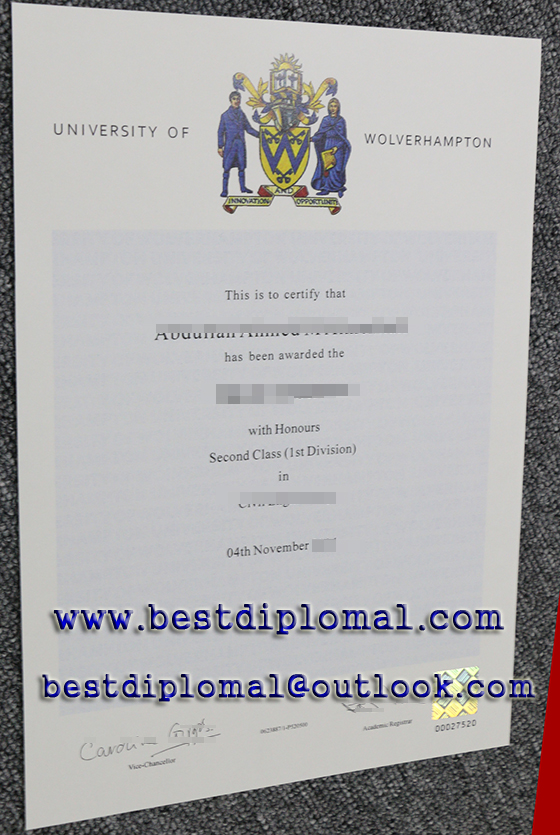 Buy UK degree, University of Wolverhampton certificate