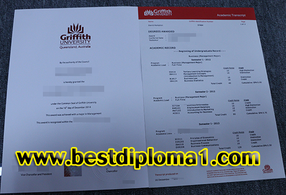  Buy diploma + transcript sample of The Griffith University